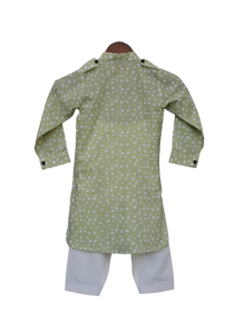 Boys Polka Print Pathani Kurta Salwar