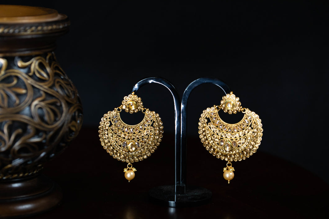 Polki Chandbali Earrings