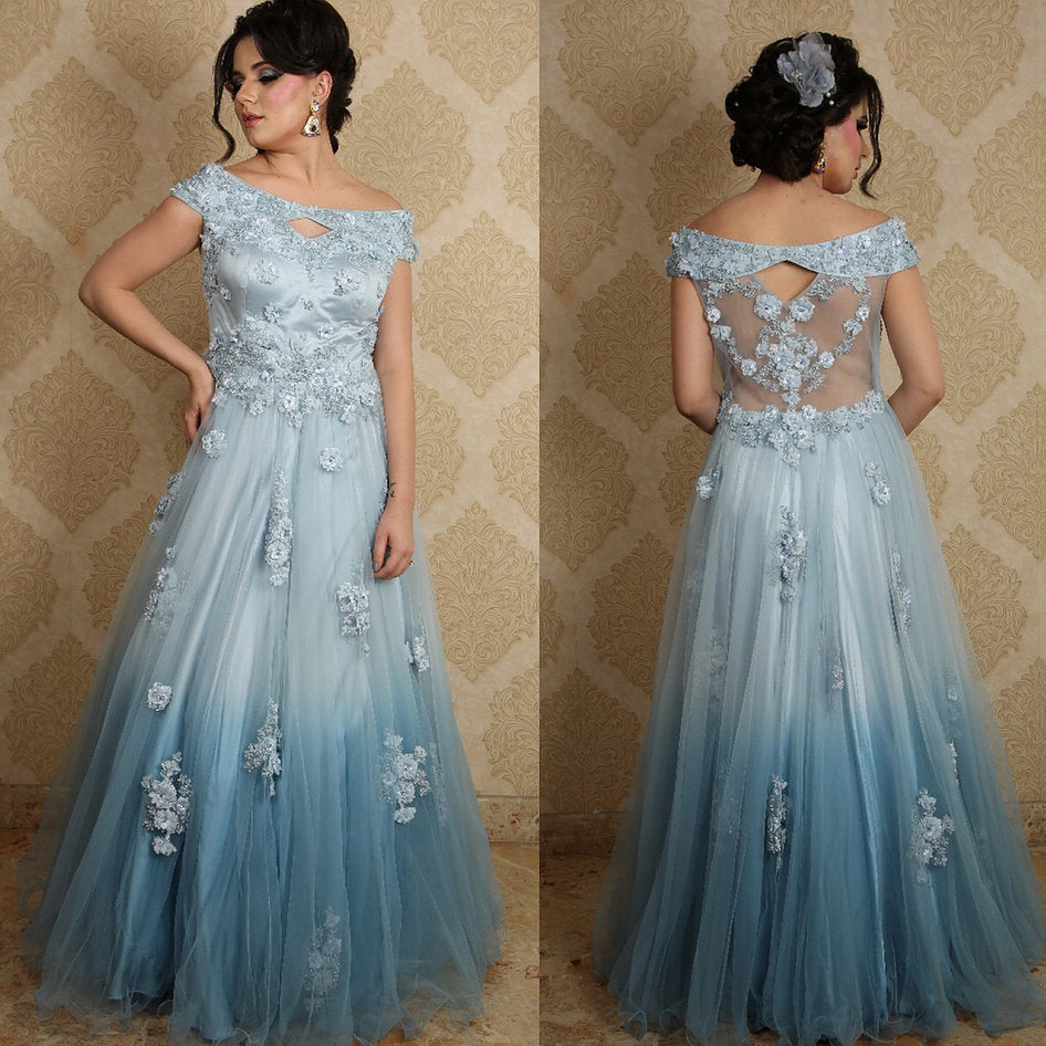 Designer Powder blue gown: Perfect Panache 42 Designer Powder blue gown: Perfect Panache 42