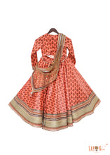 Load image into Gallery viewer, Girls Printed Velvet Lehenga Choli With Golden Dupatta