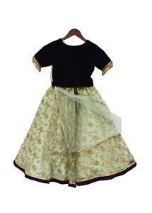 Girls Purple Choli With Gota Embroidery Lehenga