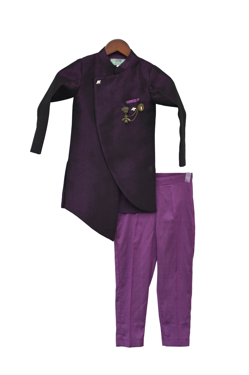 Boys Purple Ajkan With Pant