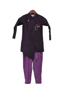 Boys Purple Ajkan With Pant