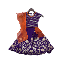 Load image into Gallery viewer, Girls Purple Embroidery Choli With Purple Gota Lehenga