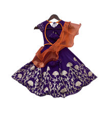 Load image into Gallery viewer, Girls Purple Embroidery Choli With Purple Gota Lehenga in USA
