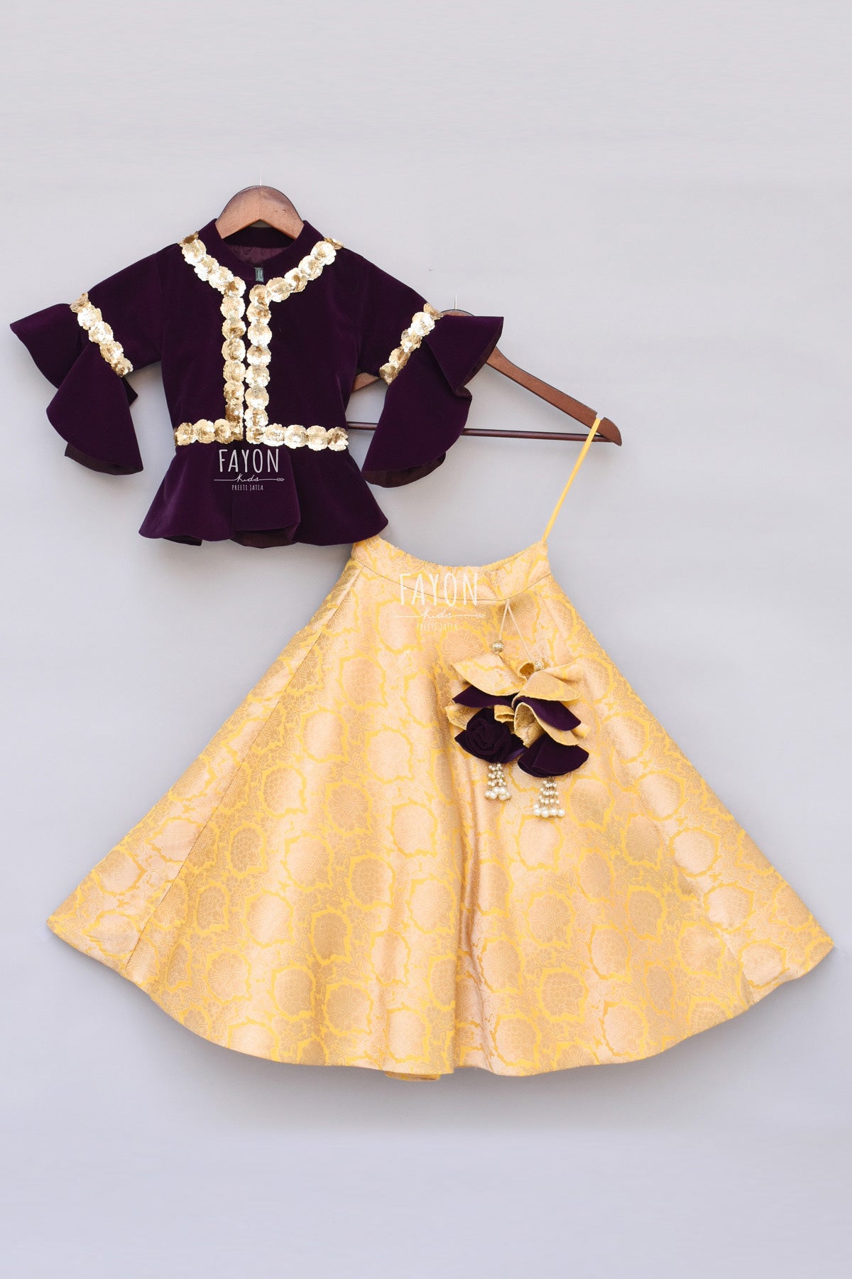 Velvet lehenga shop for baby girl