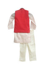 Load image into Gallery viewer, BOYS Red Mirror Work Jacket With Pink Kurta And Pant