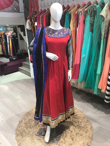 Red Traditional Anarkali Suit online in USA