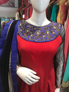 Red Traditional Anarkali Suit