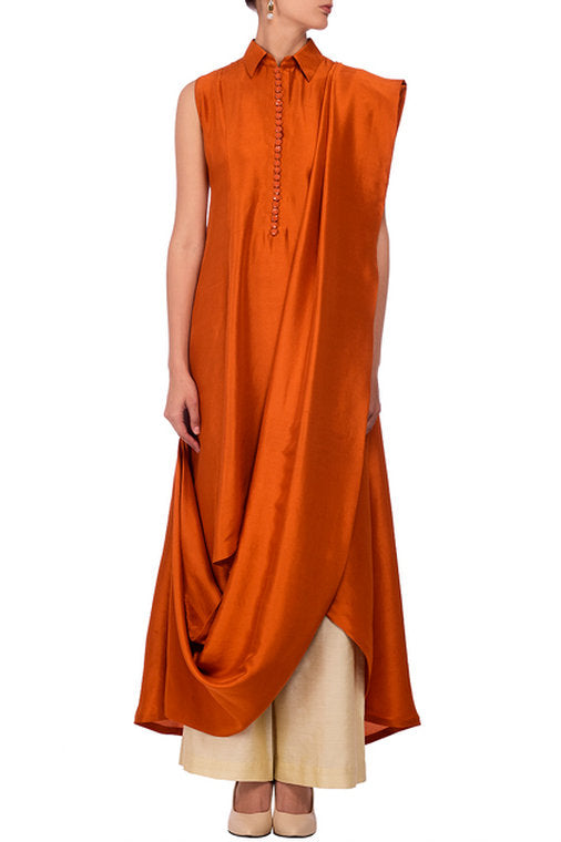 Rust Kurta With Plazzo online in USA