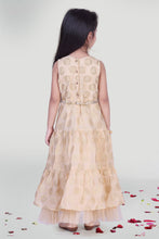 Load image into Gallery viewer, Girls Beige Tier Party Gown For Girls