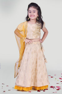 Girls Offwhite Skirt And Choli Set With Dupatta For Girls