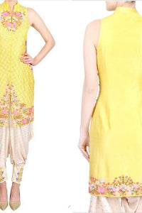 Straight Yellow Dhoti Suit