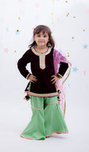 Load image into Gallery viewer, Girls Velvet Kurti With Sharara