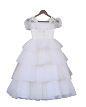 Load image into Gallery viewer, Girls White Net Frill Gown