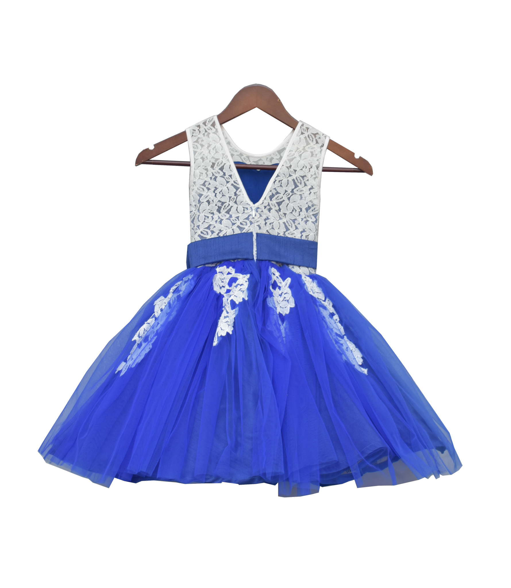 Kids Dresses: Girls White And Blue Dress | Perfect Panache 8-9Y Kids Dresses: Girls White And Blue Dress | Perfect Panache 8-9Y