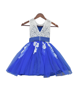 Girls White And Blue Dress