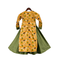 Load image into Gallery viewer, Girls Yellow Brocade And Velvet Anarkali