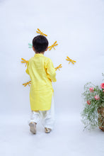 Load image into Gallery viewer, Boys Yellow Kurta With Dori Work And Salwar