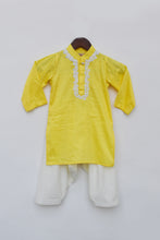 Load image into Gallery viewer, Boys Yellow Kurta With Dori Work And Salwar