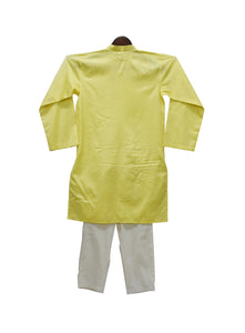 BOYS Yellow Silk Kurta With Pant