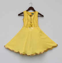 Load image into Gallery viewer, Girls Yellow Anarkali Dress With Jacket