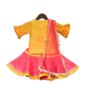 Girls Yellow Bottie Kurti With Sharara USA