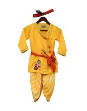 Load image into Gallery viewer, Boys Yellow Krishna Dhoti Set