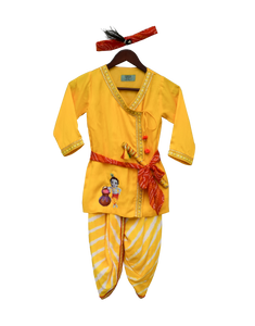 Boys Yellow Krishna Dhoti Set