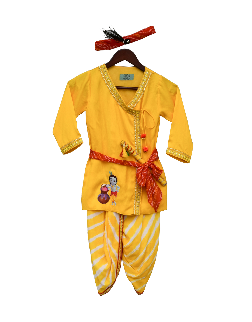 Boys Yellow Krishna Dhoti Set