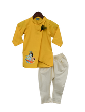 Load image into Gallery viewer, Boys Yellow Kurta With Offwhite Churidar