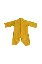 Load image into Gallery viewer, Boys Yellow Kurta With Attached Phulkari Jacket