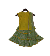 Load image into Gallery viewer, Girls Yellow Kurti With Green Printed Sharara