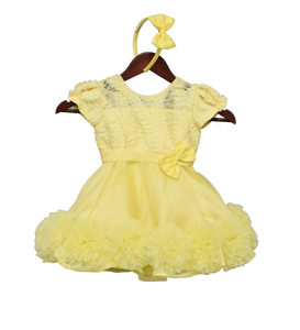 Girls Yellow Organza Frock