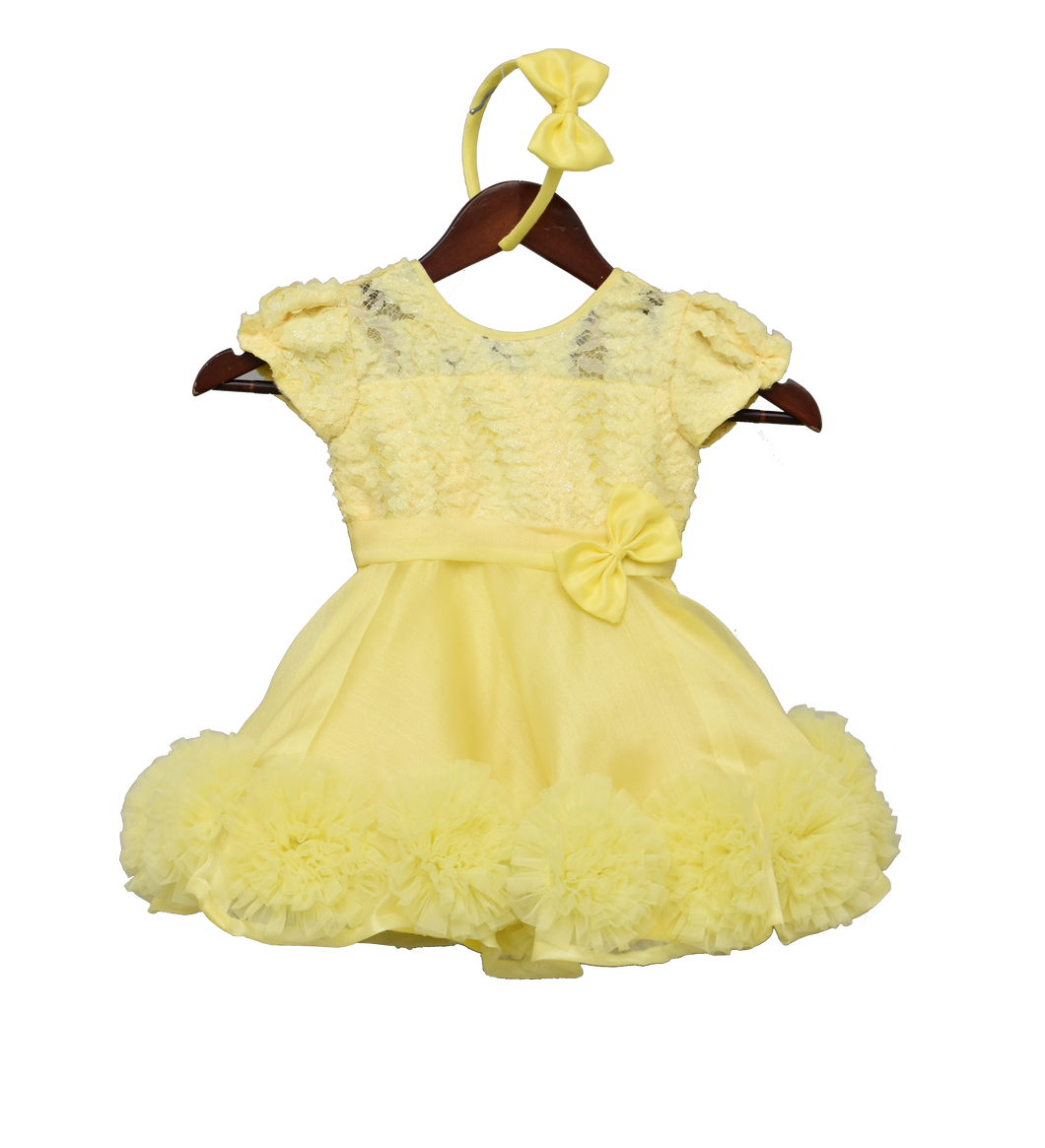 Girls Yellow Organza Frock