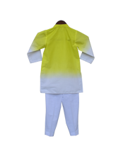 Load image into Gallery viewer, Boys Yellow &amp; White Kurta With Pant