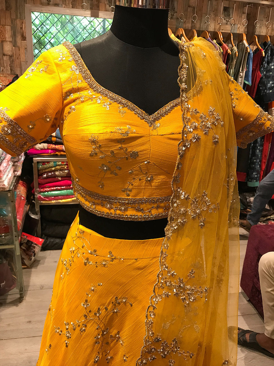 Zardozi And Pearl Work Lehanga by Perfect Panache Online in USA