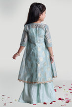 Load image into Gallery viewer, Girls Sea Green Jacket And Sharara Set With Inner For Girls
