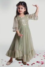 Load image into Gallery viewer, Girls Pastel Olive Summer Gown For Girls