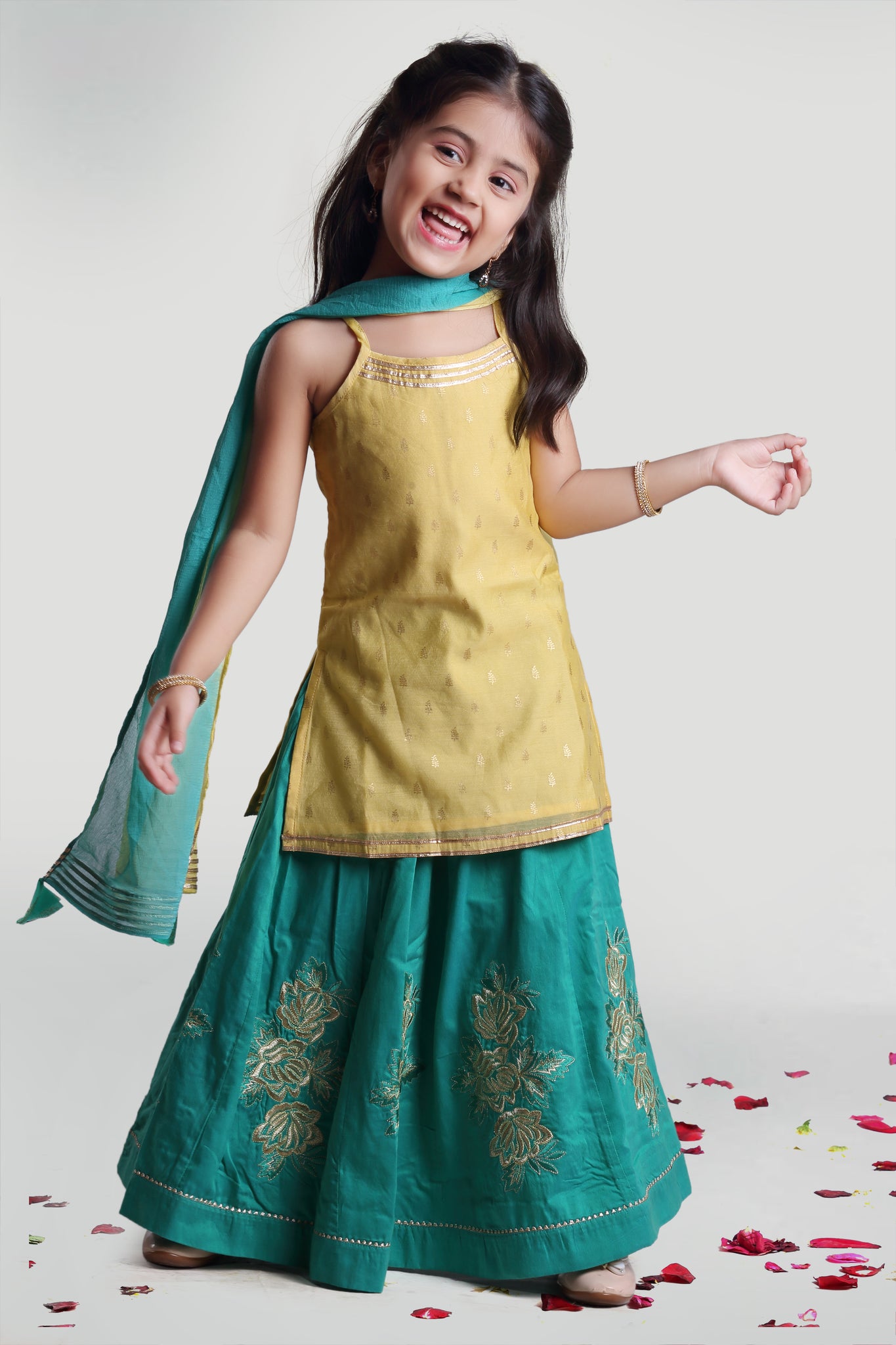 Buy Pink Kurti Jacket and Sharara for Girls Online