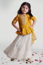 Load image into Gallery viewer, Girls Chanderi Skirt And Choli Set With Dupatta For Girls